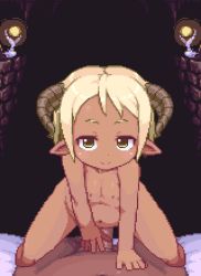  1boy 1girl ^_^ age_difference ahegao animated animated_gif bed blonde_hair blush brown_eyes candle censored chibi clenched_teeth closed_eyes cowgirl_position cum cum_in_pussy cum_pool dark_elf dark_skin darkness demon_girl demon_horns dorotte_(sb) drooling dungeon elf erection femdom fucked_silly girl_on_top grin guided_penetration happy head_tilt hetero hip_focus horns leaning licking_lips looking_at_viewer lowres moaning naughty_face navel nipples nude open_mouth original cum penis pixel_art pointy_ears pov pussy pussy_juice saliva sb_(coco1) sex shiny_skin short_hair smile solo_focus spread_legs straddling sweat tears teeth thighs tongue tongue_out torogao uncensored v vaginal veins veiny_penis  rating:Explicit score:611 user:Jollo