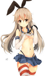  10s 1girl bad_id bad_pixiv_id blue_skirt blush breasts brown_eyes brown_hair elbow_gloves gloves hairband kantai_collection long_hair looking_at_viewer minari_(minari37) shimakaze_(kancolle) simple_background skirt small_breasts smile solo striped_clothes striped_thighhighs thighhighs underboob white_background white_gloves zettai_ryouiki  rating:Questionable score:12 user:danbooru