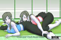  2girls anilingus ass ass_cutout barefoot blueversusred blush breasts breath butt_crack capri_pants cleavage clothed_sex clothing_cutout colored_skin covered_erect_nipples drooling dual_persona english_text female_focus flexible grey_eyes long_hair looking_back lying md5_mismatch midriff multiple_girls nintendo no_panties on_stomach one_eye_closed open_mouth oral pants ponytail resized selfcest smile split spread_legs steam straddle_split subtitled sweat tank_top white_skin wii_fit wii_fit_trainer wii_fit_trainer_(female) yuri  rating:Explicit score:215 user:Krek