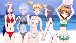 00s 5girls :t ^_^ aono_miki arm_behind_back armpits arms_up ball beach beachball bikini bikini_skirt black_bikini black_hair blue_hair blue_sky blush bow breasts casual_one-piece_swimsuit checkered_bikini checkered_clothes cleavage closed_eyes clothes_writing cloud collarbone covered_navel cowboy_shot dark_persona day dual_persona eas_(fresh_precure!) flat_chest fresh_precure! frilled_swimsuit frills front-tie_top frown hair_bow hair_over_one_eye hairband hand_on_own_hip head_tilt higashi_setsuna holding holding_another&#039;s_arm holding_hands jewelry laughing light_smile long_hair looking_at_viewer midriff momozono_love multiple_girls natsuhina navel necklace ocean one-piece_swimsuit one_eye_closed one_side_up orange_eyes orange_hair outdoors parted_bangs pendant photo_background plaid plaid_bikini poking pout precure profile red_bikini scrunchie short_hair short_twintails side_ponytail silver_hair sky small_breasts smile spoilers standing striped swimsuit tankini transparent twintails v_arms very_long_hair water wink yamabuki_inori yellow_eyes