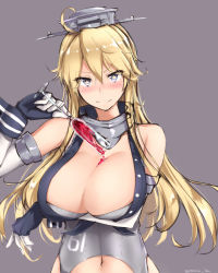 10s 1girl ahoge blonde_hair blue_eyes blush breasts grey_background highres iowa_(kancolle) kantai_collection large_breasts long_hair looking_at_viewer navel rinrin_kai signature simple_background smile solo star-shaped_pupils star_(symbol) symbol-shaped_pupils rating:Questionable score:20 user:danbooru