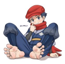  1boy barefoot creatures_(company) feet foot_focus game_freak male_focus nintendo pokemon pokemon_legends:_arceus rei_(pokemon) shota soles solo solo_focus toes tsukimaru_(ls_99ml)  rating:Sensitive score:52 user:SuckinHisWeenie