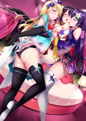  3girls absurdres anal anal_object_insertion angelic_angel ass ayase_eli boots breasts butt_crack dildo double_penetration gainoob girl_sandwich hand_fan heart heart-shaped_pillow highres indoors japanese_clothes legs legs_up love_live! love_live!_school_idol_festival love_live!_school_idol_project moaning multiple_girls nipple_stimulation nipple_tweak object_insertion pillow sandwiched sex_toy strap-on thigh_boots thighhighs thighs tojo_nozomi twintails yazawa_nico yuri  rating:Explicit score:88 user:Lolnoobface