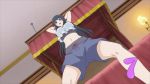  1girl animated anitore!_ex arm_behind_head arms_behind_head black_hair breasts exercising from_below large_breasts legs long_hair midriff navel saotome_shizuno shorts solo squatting standing tagme tank_top underboob upshirt video video  rating:Sensitive score:34 user:vimknight