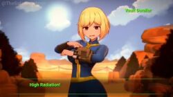  1girl animated anna_anon blonde_hair fallout_(series) geiger_counter looking_at_viewer lowres pov skin_tight sound tagme video  rating:Questionable score:54 user:IronTiger010