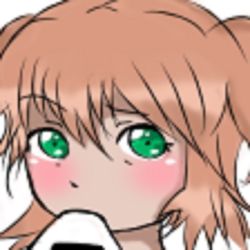  ayano_kuronami blush brown_hair close-up eating food food_in_mouth green_eyes head onigiri original riceball_(unsafermike2002) twintails  rating:Sensitive score:1 user:unsafermike2002