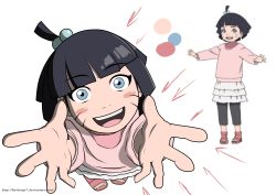  1girl absurdres blue_eyes child foreshortening hair_ornament highres looking_up naruto:_the_last naruto_(series) outstretched_arms perspective pov tagme uzumaki_himawari unfinished  rating:Sensitive score:20 user:a_black_guy