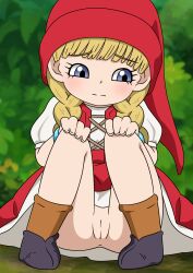  1girl blonde_hair blue_eyes cleft_of_venus dragon_quest dragon_quest_xi highres loli pussy upskirt veronica_(dq11)  rating:Explicit score:12 user:jameskb1