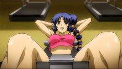 1girl animated animated_gif breasts exercising freezing_(series) pov rana_linchen sit-up solo spread_legs sweat rating:Sensitive score:66 user:arutos