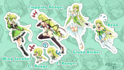  &gt;_&lt; :d :x >_< absurdres boots breasts combat_ranger elf elsword closed_eyes grand_archer green_hair grin hair_ribbon highres large_breasts long_hair luupechi open_mouth pointy_ears ponytail rena_erindel ribbon running smile sniping_ranger thigh_boots thighhighs trapping_ranger wind_sneaker xd yellow_eyes  rating:Sensitive score:12 user:-Z-