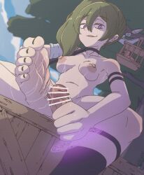 1girl animated animated_png barefoot breasts cum ejaculation feet footjob funen_gomi_m green_hair handjob long_hair looking_at_viewer magic_circle nipples nude parted_lips penis portal_(object) pumping purple_eyes side_ponytail soles sousou_no_frieren toes ubel_(sousou_no_frieren) rating:Explicit score:275 user:ssfl