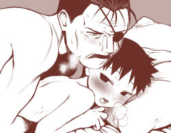  2boys age_difference agemono anal bed blush family father_and_son fullmetal_alchemist incest king_bradley male_focus male_penetrated multiple_boys nude selim_bradley sex shota size_difference steam yaoi  rating:Explicit score:90 user:harucho