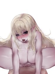  absurdres blonde_hair cowgirl_position crown_of_thorns dungeon_and_fighter elf eress girl_on_top highres long_hair makeup nude pointy_ears sex straddling thief_(dungeon_and_fighter)  rating:Explicit score:24 user:Vault_Of_Tea