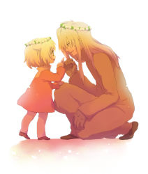  00s 1boy 1girl age_difference animal_ears bad_id bad_pixiv_id blonde_hair cat_ears child father_and_daughter happy head_wreath if_they_mated kneeling memusu oversized_limbs size_difference smile tengen_toppa_gurren_lagann toufuno viral_(ttgl) white_background  rating:Sensitive score:23 user:danbooru
