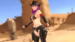 3d ayane_(doa) breasts cowboy_hat dead_or_alive dead_or_alive_5 desert hat large_breasts official_art tecmo rating:Questionable score:13 user:jojosstand