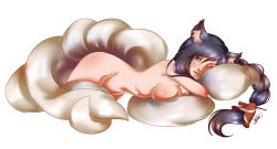  1girl ahri_(league_of_legends) animal_ears fox_ears fox_tail league_of_legends simple_background solo tagme tail white_background wolf  rating:Questionable score:10 user:DHackWings