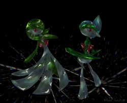 gardevoir and mega gardevoir (pokemon) drawn by konknock