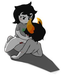  1boy 1girl artist_name artist_request black_hair bottomless child_on_child clothed_female_nude_male clothed_sex colored_skin girl_on_top grey_skin hetero hiveswap horns joey_claire loli looking_at_another nude pale_skin penis pussy sex shirt shota source_request t-shirt xefros_tritoh  rating:Explicit score:24 user:purpleporrim
