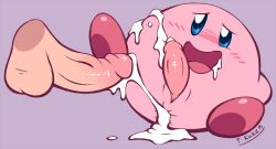  2boys aftersex anal blue_eyes blush cum ejaculation highres kirby kirby_(series) male_focus male_penetrated multiple_boys nintendo open_mouth orgasm penis solo_focus testicles tongue torrentialkake uncensored yaoi  rating:Explicit score:23 user:hornylittlekirby