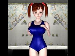  1girl 3d breasts game_cg honycomb large_breasts lowres red_hair solo swimsuit  rating:Questionable score:3 user:Sotetsu19