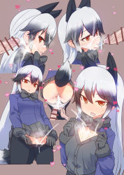10s 1girl animal_ears ass bad_id bad_tumblr_id bar_censor black_gloves black_hair black_pantyhose blush bow bowtie breasts censored clothes_pull cum cum_in_clothes cum_in_mouth cum_on_ass cum_on_body cum_on_breasts cum_on_clothes cum_on_hair cum_on_lower_body cum_on_upper_body ejaculation facial fox_ears fox_tail gloves hair_between_eyes heart hetero highres jacket kemono_friends long_hair long_sleeves multicolored_hair open_clothes open_jacket open_mouth open_shirt panties panty_pull pantyhose pantyhose_pull penis pleated_skirt red_eyes shirt silver_fox_(kemono_friends) silver_hair skirt small_breasts solo_focus sumiyao_(amam) tail tongue tongue_out underwear white_panties rating:Explicit score:210 user:danbooru