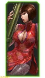 1girl anna_williams blue_eyes bob_cut breasts bridal_gauntlets brown_hair china_dress chinese_clothes cleavage cleavage_cutout clothing_cutout dress elbow_gloves gloves junny large_breasts lipstick m1_bazooka makeup namco nose official_art pantyhose rocket_launcher short_hair solo tekken tekken_tag_tournament_2 watermark weapon rating:Sensitive score:28 user:danbooru