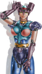  android breasts cockpit diana_a dianan_a green_eyes highres lips machinery mazinger_(series) mazinger_z mecha original redesign robot science_fiction simple_background solo super_robot toten_(der_fuhrer) 