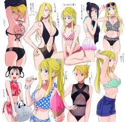  5girls :d aged_up alphonse_elric alternate_costume alternate_hairstyle animal animal_print armpits arms_up ass automail back_tattoo ball bare_arms bare_shoulders beachball between_legs bikini black_bikini black_eyes black_hair black_nails black_one-piece_swimsuit black_shirt blonde_hair blue_bikini blue_eyes blue_nails blush bra braid breasts brown_eyes checkered_bikini checkered_clothes cherry_earrings chinese_clothes choker covering_privates cowboy_shot denim denim_shorts earrings eating embarrassed eyewear_on_head facing_away feeding fingernails flower flower_earrings food food-themed_earrings food_themed_earrings full_body fullmetal_alchemist gradient_bikini green_bra green_nails hair_over_one_eye hair_tie hanayama_(inunekokawaii) hand_between_legs hand_on_own_hip happy heart ice_cream incoming_food jewelry lan_fan leopard_print long_hair looking_away looking_back looking_down looking_up may_chang multiple_girls nail_polish navel olivier_mira_armstrong one-piece_swimsuit open_mouth panda pink_bikini polka_dot polka_dot_bikini polka_dot_swimsuit ponytail pov pov_feeding print_bikini profile red_bikini red_nails ring riza_hawkeye scar see-through seiza shirt short_hair shorts sideboob simple_background sitting smile sparkle spoon strawberry_earrings striped_bikini striped_clothes sunglasses sweatdrop swimsuit tattoo translation_request tying_hair underwear upper_body white_background white_bikini white_flower winry_rockbell xiao-mei  rating:Sensitive score:137 user:danbooru