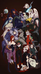  ! 2boys 6+girls :d :o absurdres alucard_(hellsing) alucard_(hellsing)_(cosplay) android angel_wings animal_costume animal_ears animal_print apron ascot axe bad_id bad_pixiv_id bandages bare_shoulders barefoot bat_print bat_wings batman_(series) beowulf_(skullgirls) big_band black_background black_eyes black_footwear black_hair blood blood_on_clothes blood_on_face bloody_marie_(skullgirls) bloody_weapon blue_eyes blue_hair blue_skin blunt_bangs bodysuit boots bow bowtie breast_hold breasts bridal_gauntlets bridal_veil bride brown_hair buttons capcom cerebella_(skullgirls) chainsaw claws cleavage closed_mouth clothing_cutout colored_skin corpse_bride cosplay covered_navel covering_privates covering_face crossed_arms crossover dark_skin dc_comics demon_girl disembodied_head doctor_octopus doctor_octopus_(cosplay) doctor_who double_(skullgirls) dragon dress eliza_(skullgirls) emily_(corpse_bride) epaulettes everyone expressionless extra_arms extra_eyes extra_mouth eyebrows eyepatch eyeshadow facial_mark fangs feathers filia_(skullgirls) five_nights_at_freddy&#039;s flipped_hair foxy_(fnaf) foxy_(fnaf)_(cosplay) friday_the_13th frills fukua_(skullgirls) full_body fur fur_trim gallon_(cosplay) gallon_(vampire) ganno glasses gloves glowing glowing_eyes green_hair green_lips grey_hair grin hair_ornament hair_over_one_eye hairband half-closed_eyes halloween hand_on_own_hip hands_on_own_face hands_on_own_knees harley_quinn harley_quinn_(cosplay) harness hat head_wings headless headless_horseman heart heart_cutout hellsing high_heel_boots high_heels highleg highleg_leotard highres hockey_mask holding holding_weapon hook hook_hand horse huge_weapon index_finger_raised jason_voorhees jason_voorhees_(cosplay) jedah_dohma jedah_dohma_(cosplay) joints knee_boots konami lace large_breasts leaning_forward leotard leviathan_(skullgirls) lipstick long_hair long_sleeves looking_up machinery maid maid_apron maid_headdress makeup marvel mask military military_uniform monster_girl morrigan_aensland morrigan_aensland_(cosplay) ms._fortune_(skullgirls) multicolored_hair multiple_boys multiple_crossover multiple_girls muscular no_bra no_pupils nurse nurse_(silent_hill) nurse_(silent_hill)_(cosplay) nurse_cap open_mouth orange_hair outline painwheel_(skullgirls) pants pantyhose parasoul_(skullgirls) parted_bangs peacock_(skullgirls) pentagram pool_of_blood print_legwear purple_legwear purple_skin radio_antenna raised_eyebrows red_eyes red_hair robo-fortune robot robot_joints saddle samson_(skullgirls) sega shadow_the_hedgehog shadow_the_hedgehog_(cosplay) shamone_(skullgirls) sharp_teeth short_dress short_hair short_twintails shuriken silent_hill silent_hill_(series) simple_background skull_hair_ornament skullgirls smile sonic_(series) spider-man_(series) squigly_(skullgirls) standing stitched_mouth stitches strapless streaked_hair sunglasses tail taut_clothes teeth television tentacles the_ring thick_eyebrows tongue top_hat turtleneck twintails two-tone_hair uniform valentine_(skullgirls) vampire_(game) veil very_long_hair vice-versa_(skullgirls) waist_apron waistcoat weapon wedding_dress weeping_angel weeping_angel_(cosplay) werewolf white_hair wings yamamura_sadako yamamura_sadako_(cosplay) yellow_eyes zombie  rating:Sensitive score:36 user:twilight_jester