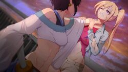  2girls catfight defeat ggg_(62446866) kawakami_mai multiple_girls musaigen_no_phantom_world ryona strangling tagme 