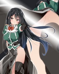 10s 1girl black_gloves black_hair black_thighhighs blush breasts brown_eyes censored chikuma_(kancolle) elbow_gloves gloves highres kantai_collection large_breasts light_censor long_hair long_skirt looking_at_viewer mtu_(orewamuzituda) no_panties pelvic_curtain puffy_short_sleeves puffy_sleeves short_sleeves single_glove single_thighhigh skirt smile solo thighhighs rating:Questionable score:12 user:danbooru
