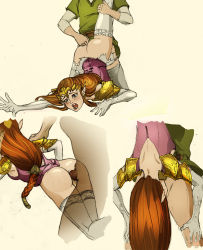  1boy 1girl anal artist_request ass bottomless brown_hair clothed_sex elbow_gloves fellatio fingering gloves hetero highres link long_hair nintendo oral penis pointy_ears princess_zelda pussy rape sequential sex simple_background tagme the_legend_of_zelda the_legend_of_zelda:_twilight_princess thighhighs torn_clothes uncensored upside-down  rating:Explicit score:112 user:chucky69