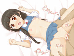  10s 1boy 1girl amayadori_machi black_hair blunt_bangs blush brown_eyes censored clothed_female_nude_male clothed_sex clothes_lift flat_chest hetero hime_cut kakomura kumamiko loli long_hair low_twintails lying missionary nipples no_bra nose_blush nude on_back open_mouth penis pointless_censoring pussy_juice school_uniform sex shirt_lift skirt skirt_lift solo_focus twintails vaginal  rating:Explicit score:89 user:danbooru