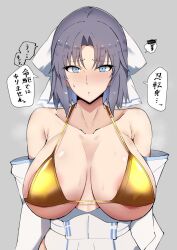  1girl breasts large_breasts senran_kagura solo translation_request yumi_(senran_kagura) 