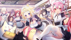 &gt;_&lt; 6+girls :3 :d ahoge alternate_costume animal_ear_fluff animal_ears apron ariake_(azur_lane) asagi_yuna azur_lane bare_shoulders bird black_cat black_dress black_footwear black_hair black_skirt blonde_hair blue_eyes blunt_bangs blush bow breasts brown_eyes brown_hair cat cat_ears cat_girl cat_tail chick cleavage cleavage_cutout clothing_cutout commentary_request cowboy_shot dark-skinned_female dark_skin detached_collar dress ear_ribbon ears_down enmaided extra_ears fang frilled_apron frilled_cuffs frilled_dress frilled_hairband frilled_skirt frills hair_between_eyes hair_bow hair_intakes hair_ornament hair_ribbon hairband hatsuharu_(azur_lane) hatsushimo_(azur_lane) holding holding_tray i-19_(azur_lane) i-25_(azur_lane) i-26_(azur_lane) indoors large_breasts leaning_forward long_hair looking_at_another looking_at_viewer maid maid_apron maid_cafe maid_headdress manjuu_(azur_lane) medium_hair meowfficer_(azur_lane) motion_blur multiple_girls notice_lines open_mouth pink_hair pink_tail plate puffy_short_sleeves puffy_sleeves purple_eyes rabbit_ears red_eyes red_hair red_ribbon ribbon short_hair short_sleeves sidelocks sitting skirt small_breasts smile standing strapless strapless_dress tail thighhighs tray twintails two_side_up very_long_hair white_bow white_legwear wrist_cuffs x3 xd yellow_eyes yellow_tail yuugure_(azur_lane) yuugure_(maid-in-training!)_(azur_lane) zettai_ryouiki rating:Sensitive score:23 user:danbooru