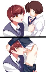 2boys age_difference blush dressing erection fellatio hands_on_another&#039;s_head instant_loss male_focus minemura multiple_boys necktie oral original penis saliva school_uniform shota size_difference smaller_dominant teacher teacher_and_student undressing yaoi rating:Explicit score:98 user:harucho