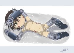 1boy absurdres black_hair flaccid foreskin highres looking_at_viewer made_in_abyss male_focus nipples nude partially_submerged penis poccnr regu_(made_in_abyss) short_hair shota small_penis solo testicles water rating:Explicit score:75 user:FabricioDias