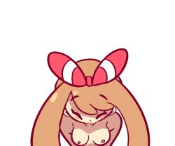  1girl alternate_breast_size animated animated_gif blue_eyes blush bouncing_breasts breasts brown_hair creatures_(company) diives game_freak large_breasts looking_at_viewer may_(pokemon) nintendo nipples nude one_eye_closed open_mouth pokemon pokemon_oras smile solo 