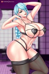  armpits ass breasts curvy hair_over_one_eye highres huge_ass huge_breasts jujutsu_kaisen kactzzu long_hair looking_at_viewer mei_mei_(jujutsu_kaisen) muscular muscular_arms muscular_female muscular_legs stomach thick_thighs thighhighs thighs  rating:Questionable score:23 user:Die_Sadistin