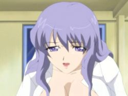 1girl akibakei_kanojo animated animated_gif breasts drunk hatoko_konoha large_breasts nipples open_clothes open_shirt panties purple_hair shirt sleeves_rolled_up solo uncensored underwear undressing rating:Explicit score:35 user:danbooru