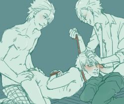 3boys anal arms_behind_back ass bdsm bound dramatical_murder earrings eyebrow_piercing glasses group_sex jewelry male_focus male_penetrated mmm_threesome multiple_boys nipples noiz_(dramatical_murder) open_mouth penis piercing restrained rope rope_around_neck sex short_hair strangling threesome topless_male trip_(dramatical_murder) uncensored virus_(dramatical_murder) yaoi rating:Explicit score:16 user:destroyamoon
