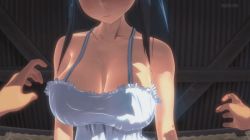 1girl 3d animated animated_gif armpits assisted_exposure bare_shoulders blue_hair blush bouncing_breasts breasts brown_hair cleavage covered_erect_nipples dress huge_breasts long_hair nipples no_bra nude outdoors pov red_eyes sandwichworks shota strap_pull sundress sweat takarasagashi_no_natsuyasumi underwear undressing upper_body rating:Explicit score:299 user:Shadnic