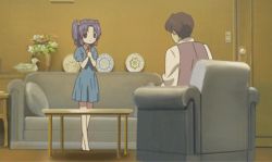  00s age_difference animated animated_gif brown_hair clannad father_and_daughter hair_bobbles hair_ornament ichinose_kotomi ichinose_koutarou incest loli lowres purple_hair sexually_suggestive warped_context  rating:Questionable score:167 user:kotome