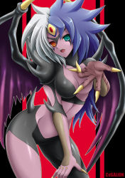  1girl androgynous breasts duel_monster female_focus heterochromia monster one_boob solo yu-gi-oh! yubel 