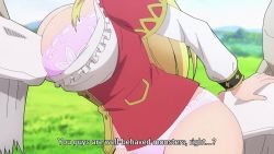 1girl animated anime_screenshot bestiality blonde_hair blue_eyes blush bra braid breasts cleavage cow cunnilingus cunnilingus_through_clothes enome face_in_ass face_to_breasts forced french_braid futoku_no_guild highres huge_breasts jacket large_breasts long_hair long_sleeves mature_female no_pants one_eye_closed open_clothes open_shirt oral orange_jacket panties pink_bra pink_panties shirt sidelocks sound subtitled tearing_up thighs underwear video white_shirt rating:Questionable score:207 user:PuttHutt
