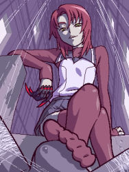  00s claws clothed_sex feet footjob lowres my-hime penis red_hair thighhighs yuuki_nao  rating:Explicit score:14 user:Kanebou
