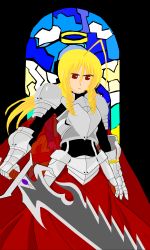  absurdres armor blode cape drill_hair halo hayate_no_gotoku! highres knight red_cape red_eyes red_skirt satined_glass skirt sword tennousu_athena twin_drills warrior weapon  rating:Sensitive score:0 user:papapok15