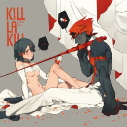  ... 10s 1boy 1girl bare_shoulders black_hair blue_eyes blush breasts character_name colored_sclera copyright_name couple kill_la_kill legs matoi_ryuuko multicolored_hair navel personification red_eyes red_hair rei_(sanbonzakura) senketsu short_hair simple_background sitting two-tone_hair underboob yellow_sclera  rating:Questionable score:22 user:dmysta3000