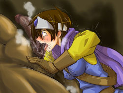  1girl blue_eyes blush brown_hair censored chunsoft dragon_quest dragon_quest_iii enix fellatio forced hair_in_own_mouth huge_penis mosaic_censoring oral penis rape roto_(dq3) saliva shaking shindol stray_pubic_hair tagme  rating:Explicit score:73 user:Chimchar