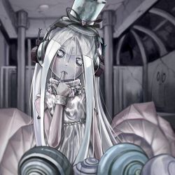  androgynous bracelet colored_skin finger_in_own_mouth gender_request grey_skin hat headphones heart jewelry long_hair mettaton mettaton_(box) napstablook open_mouth personification ribbon ring saturnspace shell sleeveless solo top_hat undertale white_hair  rating:Sensitive score:29 user:danbooru